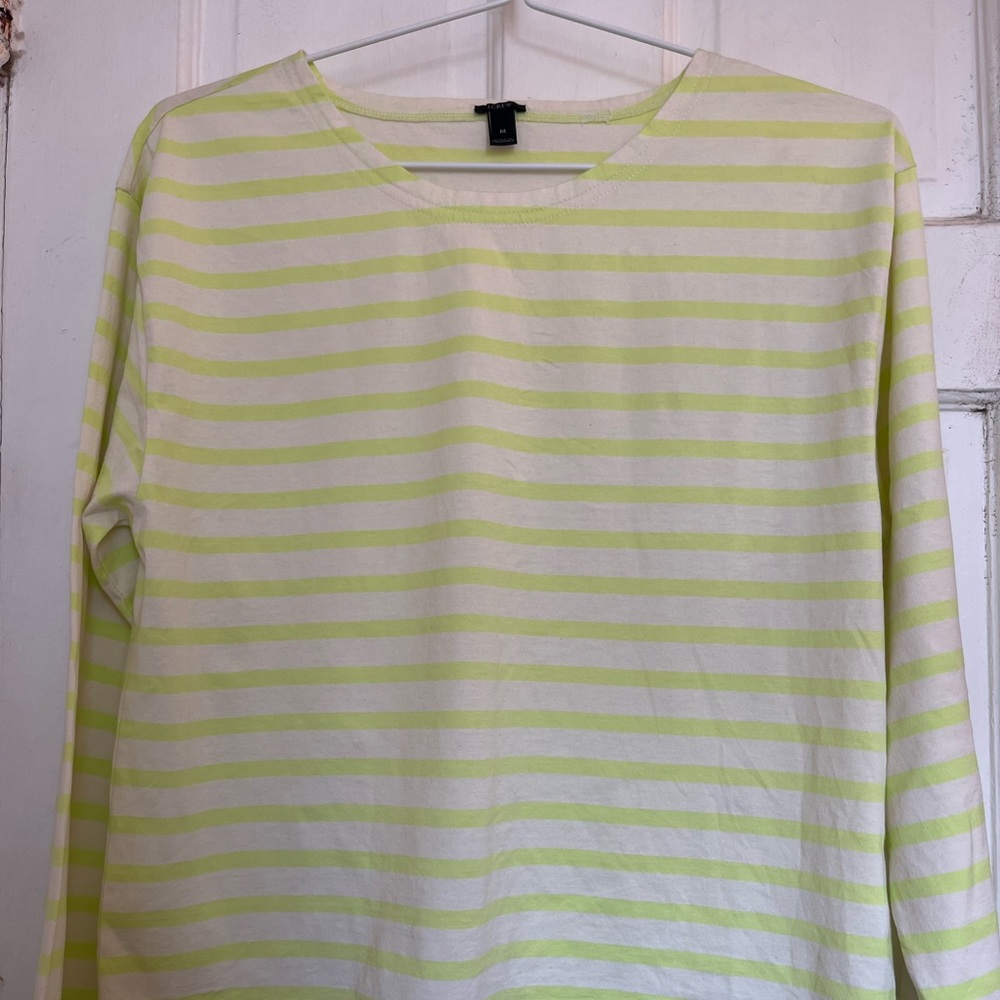 J. Crew women’s yellow and white stripe top in size medium